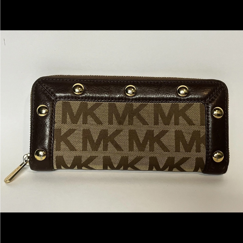 Michael Kors Tan and Gold Studded Wallet